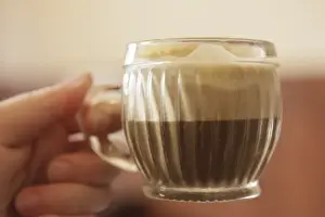 Drinks Prints: Close-up of Vietnamese coffee, with froth of beaten egg and sugar
