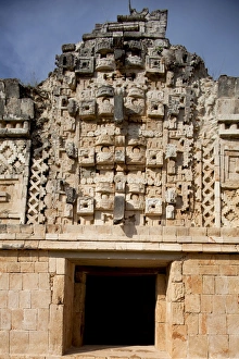 Maya Prints: Close-up view of the Nunnery Quadrangle, Uxmal, UNESCO World Heritage Site