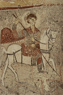 Frescoe Prints: Close-up of wall painting (fresco) of St