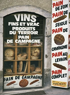 Bakery Prints: Close-up of the window display of a Boulangerie in the Midi-Pyrenees, France, Europe