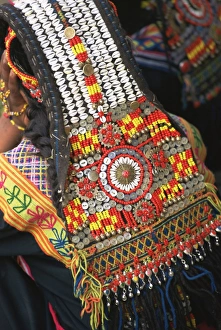 Fringe Prints: Close-up of a womans headdress