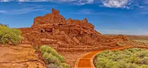 Tussock Prints: Closeup panorama of the Wupatki Pueblo Ruins at the Wupatki National Monument, Arizona