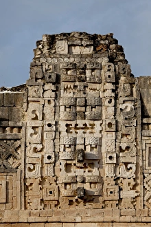 Uxmal Prints: Closeup view of the Nunnery Quadrangle, Uxmal, UNESCO World Heritage Site