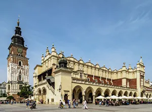Clock Tower Prints: Cloth Hall and Town Hall Tower, Market Square, Cracow (Krakow), UNESCO World Heritage