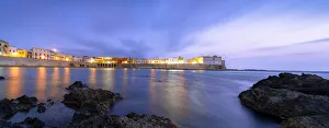 Gallipoli Prints: Clouds over Gallipoli washed by the Ionic Sea at dusk, Lecce province, Salento, Apulia