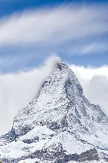 Snowcapped Prints: Clouds over Matterhorn covered with snow, Pennine Alps, Zermatt, canton of Valais