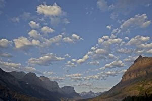 Clouds over the mountains around St. Mary Lake, Glacier National Park, Montana