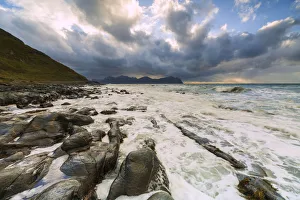 Nordland Prints: Clouds above the rough sea, Vikten, Flakstad municipality, Nordland, Lofoten Islands