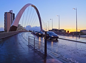 21st Century Prints: Clyde Arc at sunset, Glasgow, Scotland, United Kingdom, Europe