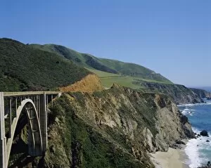 The coast and Bixby Bridge on the Pacific Highway