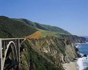 The coast and Bixby Bridge on the Pacific Highway
