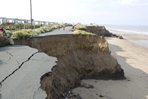 Images Dated 24th August 2009: Coast erosion with active landslips in glacial till, Skipsea, Holderness coast