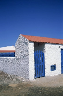 Sao Vicente Prints: Detail of a coastal cottage, Calhau, Sao Vicente, Cape Verde Islands, Atlantic, Africa