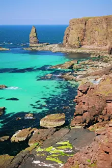 Coastal sea cliffs and sea stacks near Cape Wrath and Sandwood Bay