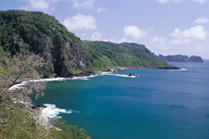 Pernambuco Prints: Coastline at Baia do Golfines, Parque Nacional de Fernando de Norohna, Fernando de Noronha