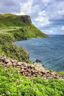 Nautical Prints: Coastline and cliffs near Portree on the Isle of Skye showcasing rock formations and natural scenery in Scotland