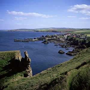 North Sea Prints: Coastline looking south with village of St