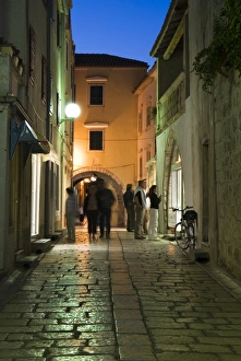 Kvarner Gulf Prints: Cobbled street in old town, Rab Town, Rab Island, Kvarner Gulf, Croatia, Europe