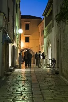 Cobbled street in old town, Rab Town, Rab Island, Kvarner Gulf, Croatia, Europe