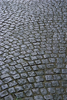 Aero Prints: Cobblestones on street in Aeroskobing, island of Aero, Denmark, Scandinavia, Europe