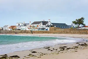 Guernsey Prints: Cobo Bay on the west coast of Guernsey Island, Bailiwick of Guernsey, United Kingdom