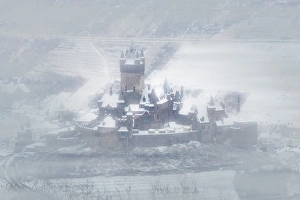 10th Century Prints: Cochem Castle and the Mosel River in winter