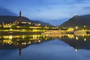 Cochem Prints: Cochem at dusk, Rhineland-Palatinate, Germany, Europe
