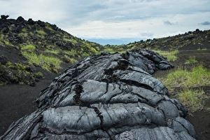 Cold lava after an eruption of Tolbachik volcano, Kamchatka, Russia, Eurasia