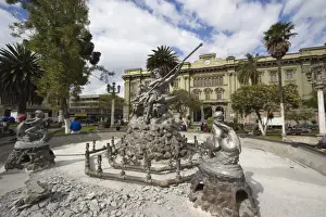 Central Highlands Prints: Colegio Maldonado on Parque Sucre in the colonial-style provincial capital