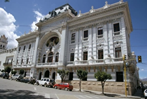 Sucre Prints: Colonial building, Plaza 25 de Mayo, Sucre, Bolivia, South America