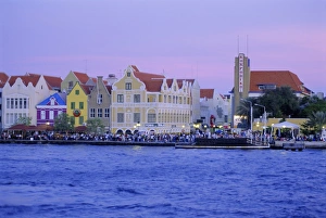 Board Walk Prints: Colonial gabled waterfront buildings, Willemstad, Curacao, Caribbean, West Indies