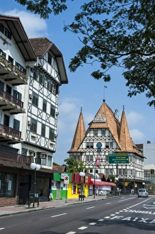Blumenau Prints: Colonial houses in the German town of Blumenau, Brazil, South America