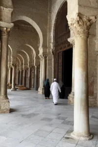 Kairouan Prints: Colonnade bordering the courtyard of the Great Mosque Okba, UNESCO World Heritage Site