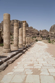 Paving Stone Prints: The Colonnaded Street, dating from about 106 AD, Petra, UNESCO World Heritage Site