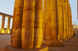 Traditionally Egyptian Prints: Colonnades, pillars of stone, Temple of Luxor