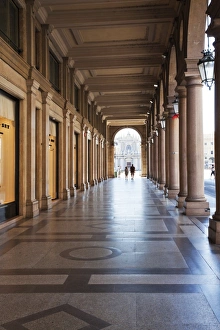 Walkway Prints: Colonnades along Via Roma, Turin, Piedmont, Italy, Europe