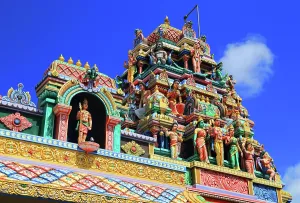 Rituals Prints: Colorful architectural details of Draupadee Ammen Kovil Hindu Temple in Goodlands
