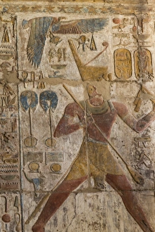 Ramses Ii Prints: Colorful bas-relief, Ramses II, Luxor Temple, Luxor, Thebes, UNESCO World Heritage Site