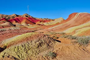 Colorful Danxia landform in Zhangye, UNESCO World Heritage Site, Gansu Province, China