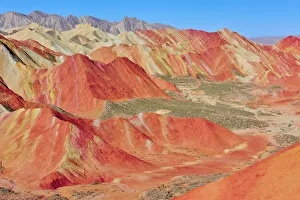 Colorful Danxia landform in Zhangye, UNESCO World Heritage Site, Gansu Province, China