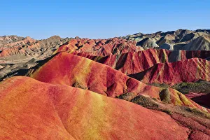 Colorful Danxia landform in Zhangye, UNESCO World Heritage Site, Gansu Province, China
