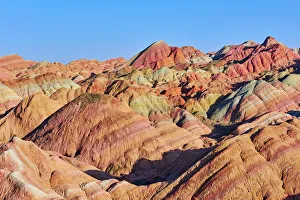 Colorful Danxia landform in Zhangye, UNESCO World Heritage Site, Gansu Province, China