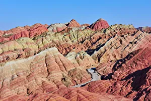 Colorful Danxia landform in Zhangye, UNESCO World Heritage Site, Gansu Province, China