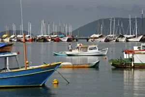 Images Dated 24th February 2010: Colorful fishing boats in the harbour, Parati, Rio de Janeiro State, Brazil, South America