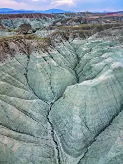 Wonders Prints: Colorful mountains at sunset captured by drone near Ankara in Turkey showcasing unique terrain and natural beauty