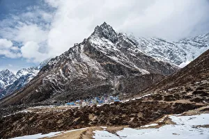 Awe Inspiring Prints: Colorful village at the foot of Langtang Lirung