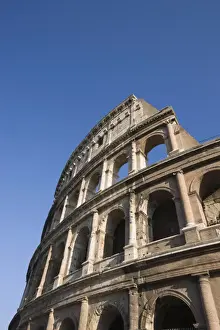 Colosseum Prints: Detail of Colosseum amphitheatre, UNESCO World Heritage Site, Rome, Lazio, Italy, Europe