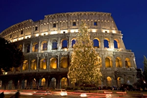 Colosseum at Christmas time, Rome, Lazio, Italy, Europe
