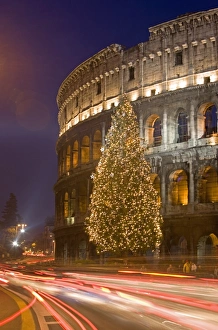 Front Prints: Colosseum at Christmas time, Rome, Lazio, Italy, Europe