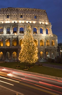 Colosseum at Christmas time, Rome, Lazio, Italy, Europe